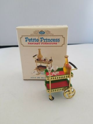 Vintage Dollhouse Ideal Petite Princess Rolling Tea Cart & Accessories 1964