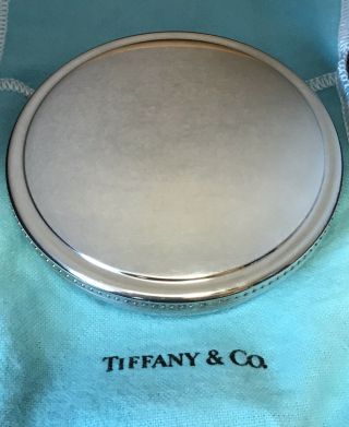 Vintage Tiffany & Co Trinket Box Tin Handcrafted Pewter Red Velvet Lining W Box