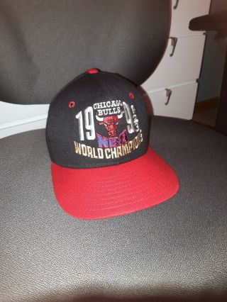 Chicago Bulls 1991 1992 1993 Nba World Champions Hat Vintage Snapback Ajd Cap