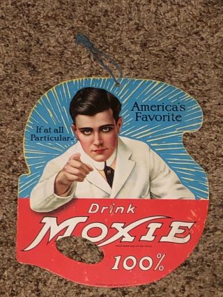 Vintage Drink Moxie Advertising Fan With Frank Archer,  1922 - 1923.