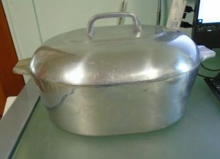 Magnalite GHC 8 Quart 7.  5 Liter Roasting Pan with Lid Aluminum Vintage USA 3