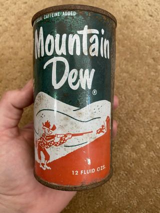 2 Vintage Old Antique Steel Pull Tab MOUNTAIN DEW Cans 3