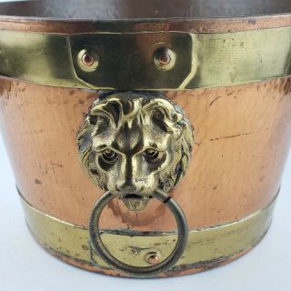 Vintage Copper Lion Ice Bucket Wine Cooler By Maudoux Dinat Belgique Belgium