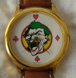 Vintage Dc Comics Joker Watch Fossil 1989 - Great