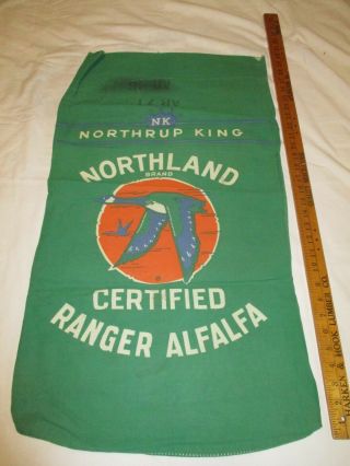 Vintage Nk Northrup King Seed Cloth Bag Sack Ranger Alfalfa W/canadian Goose Wow
