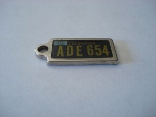One 1963 - 1964 California Dav License Plate Keychain Tag Ade - 654