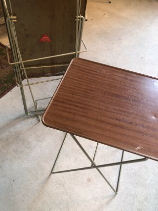 Vintage Durham Handi - Tables Metal 4 Folding Card/ Camping/ Picnic W Carry Rack