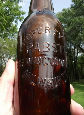 Property Of Pabst Brewing Co.  Embossed Beer Bottle W F & S Pre - 1920 Vintage Rare