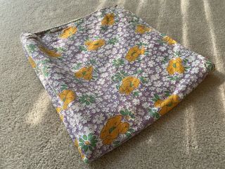 Whole Vintage Feedsack.  Lavender And Yellow Floral.  Near Perfect.  Still A Sack