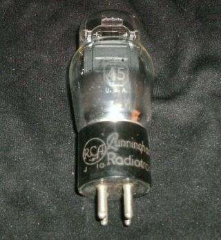 Vintage Rca 45 Triode Electronic Vacuum Tube St Shape 4 Pin Base