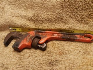 Vintage Ridgid 6 " Mini Pipe Wrench Cast Steel Patented Offset Angle Head