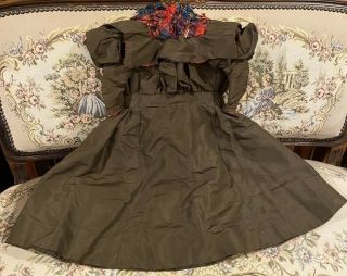 213 Antique Wool Doll Dress For Antique French Or German Bisque Or Early Doll