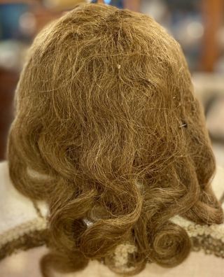 17 Antique 13 " Brunette Human Hair Doll Wig