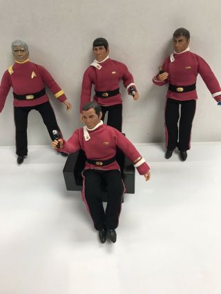 Vintage 1974 Mego Star Trek With Fan Made Movie Outfits.
