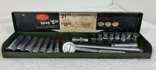 Vintage Sk Wayne 1/4 " Drive Socket Set With Tray And Paper Insert.  Master 21