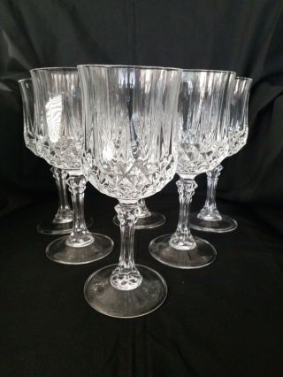 Set Of 6 Vintage Lead Crystal Wine Glasses (7oz)
