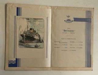 1937 Rms Britannic Cunard White Star Line List Of Tourist Passengers Other Info