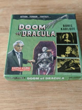 Castle Films Horror Doom Of Dracula Boris Karloff 8mm Vintage Film