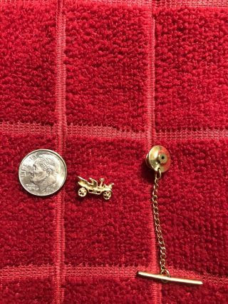 Vintage Ford Model T 14k Gold Car Tie Tack Pin With Men 