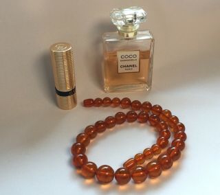 Vintage Baltic Amber Necklace Natural Honey Cognac Amber 36 Grams Round Beads