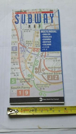 Vintage - September 1997 Nyc York City Subway Map Mta Guide Nycta