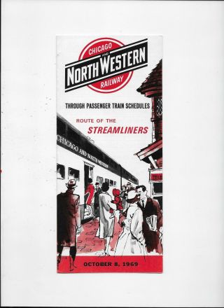 1969 Chicago And Northwestern Railway Railroad Schedule Timetable