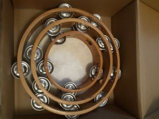 Vintage Tambourines 10 ",  8 ",  And 6 " Set Of 3