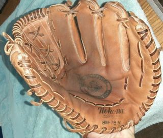 Vintage Nokona Bm - 76m 12” Baseball Glove Usa Made