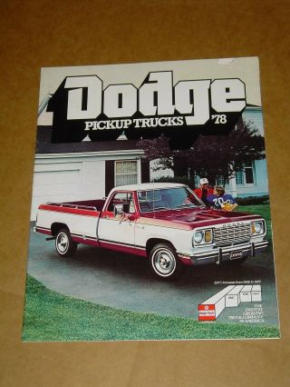 1978 Dodge Pickup Trucks Brochure 16 Pages