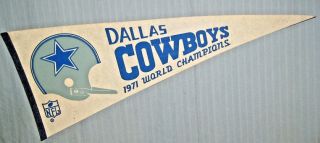 Vintage 1971 Dallas Cowboys Bowl Vi Pennant (champ Champions Six 6 1972)