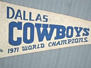 Vintage 1971 Dallas Cowboys Bowl VI Pennant (Champ Champions Six 6 1972) 2
