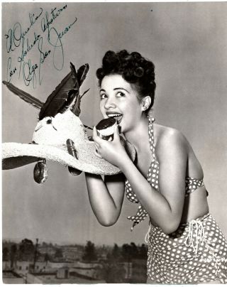 Puerto Rican,  Hollywood Actress Olga San Juan,  Signed Vintage Pin - Up Photo.