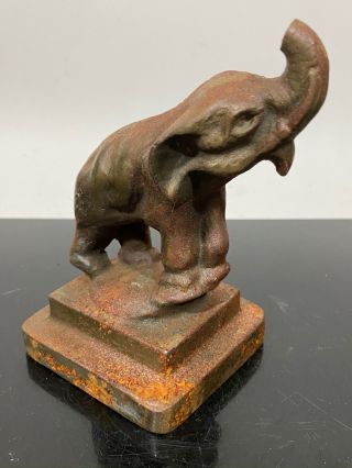 Vintage Heavy Cast Iron Elephant Doorstop Art Statue Figurine