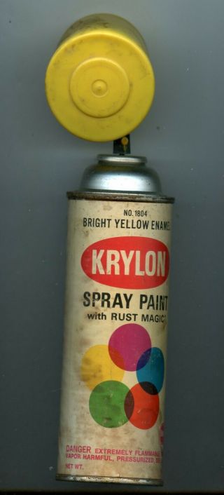 Vintage Krylon Spray Paint Can 1804 Bright Yellow Enamel