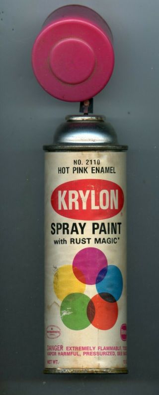 Vintage Krylon Spray Paint Can 2110 Hot Pink Enamel