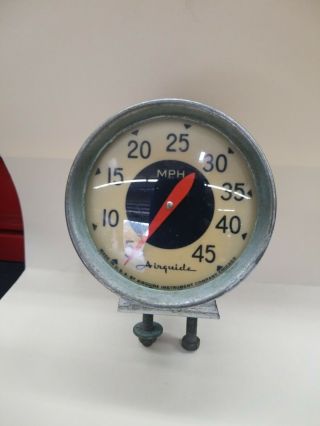 Vintage Airguide 45 mph Speedometer Boat Gauge - Sun Faded USA CHICAGO WATER. 2