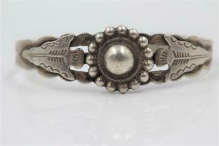 Vintage Navajo Fred Harvey Era Arrowhead & Arrows Sterling Silver Cuff Bracelet