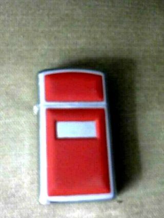 Vintage Slim Chrome Zippo Lighter Red Acrylic Top,  Bradford,  Pa - Sparks