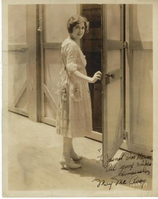 American Silent Era Lovely Actress May Mcavoy,  Autographed Vintage Studio Photo