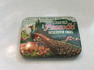 Vintage Dean’s Peacocks Reservoir Ends Tin With 2 Condoms