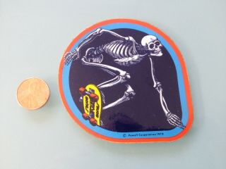 1978 Vintage Powell Peralta Skateboard Sticker Rare Bones Skeleton 1970 