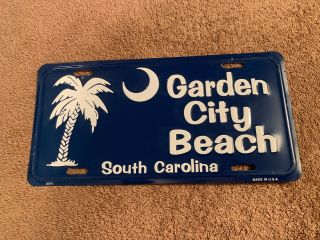 Vintage Garden City Beach Sc Booster License Plate Tag Topper South Carolina