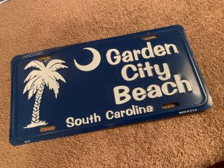 Vintage GARDEN CITY BEACH SC Booster License Plate Tag Topper South Carolina 2