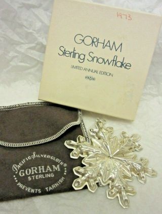 Vintage 1973 Gorham Sterling Silver Christmas Ornament Snowflake 22.  2grams