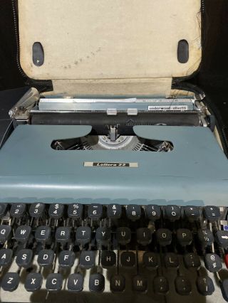 Vintage Underwood Olivetti Lettera 22 Travel Typewriter With Case 3