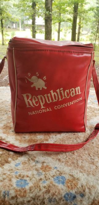 1956 Vintage Republican Convention Coca Cola Cooler Bag Ice Chest