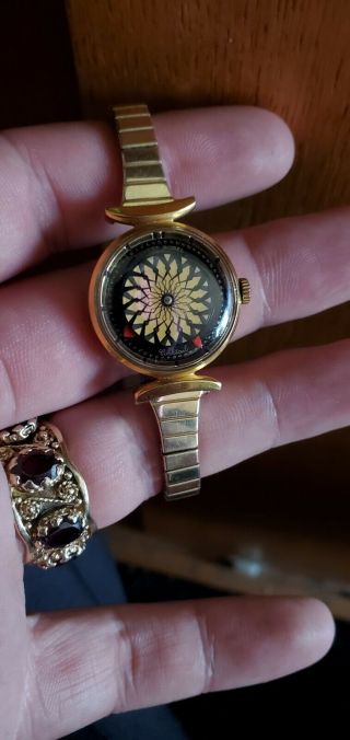 Vintage Ernest Borel Kaleidoscope Cocktail Synchron Watch 17j S10/01