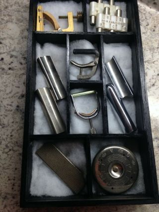 Vintage Guitar Slides,  Bars,  Pitch Pipes,  Capos In Display Shadow Box