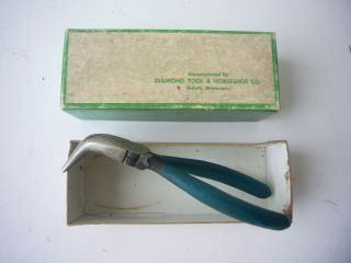 Diamond Tool & Horseshoe Co Usa Diamalloy Curved Needle Nose Pliers Vintage