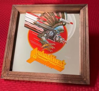 Vintage 1982 Judas Priest Screaming For Vengeance Framed Mirror 14” X 14”